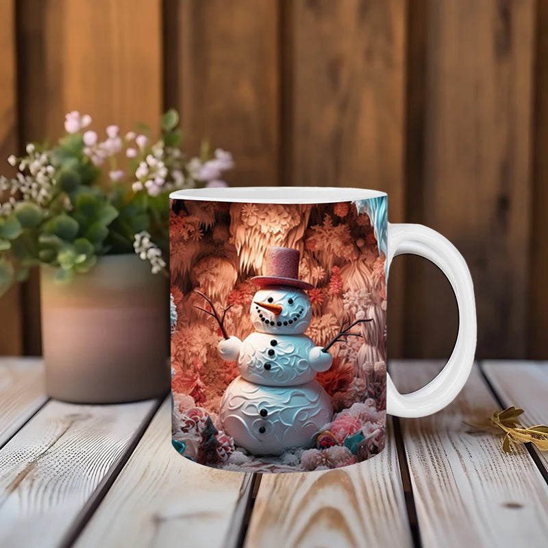 3D Christmas Snowman Mug