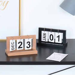 Dutch Teak Wood Desktop Calendar