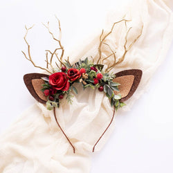 Christmas Flower Deer Headband