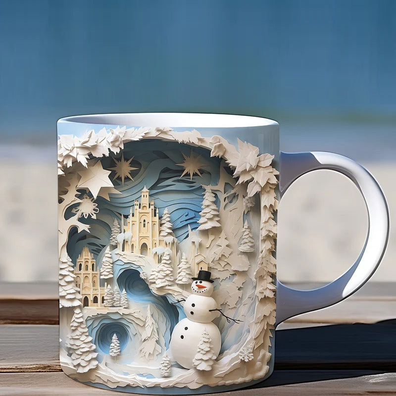 3D Christmas Snowman Mug