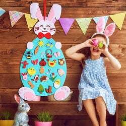 DIY Felt Pendant Rabbit Easter Kids Gift Cartoon Bunny Decor Wall Hanging