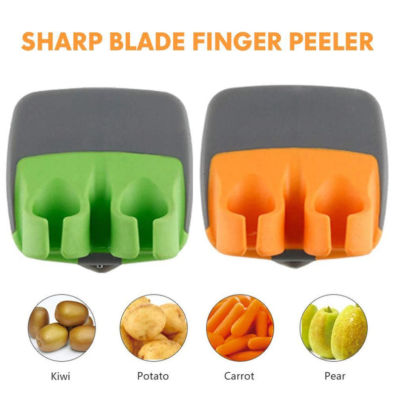 Two finger shaved fruit peeler