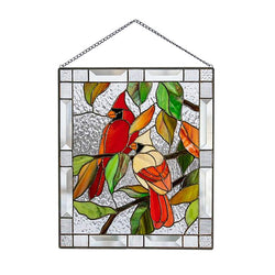 Cardinal Stained Glass Window Panel