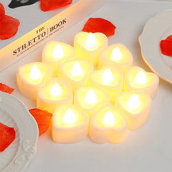 24pcs Romantic LED Heart-shaped Electronic Flameless Candle Lights