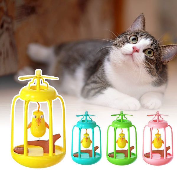 Caged Swing Bird Tumbler Cat Toy