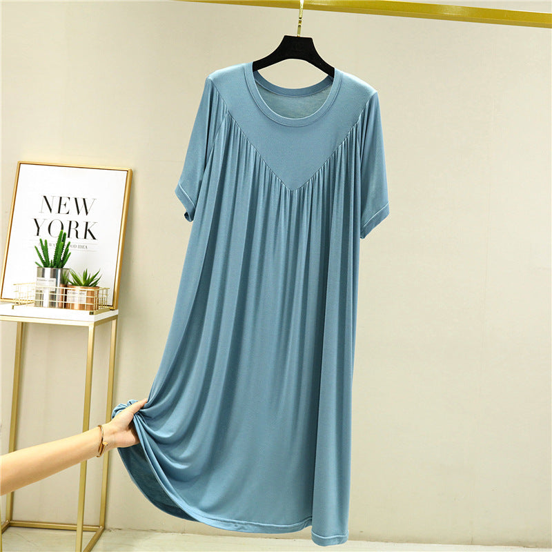 Women's Super Soft Short Sleeve Loose Plus Size Nightdress