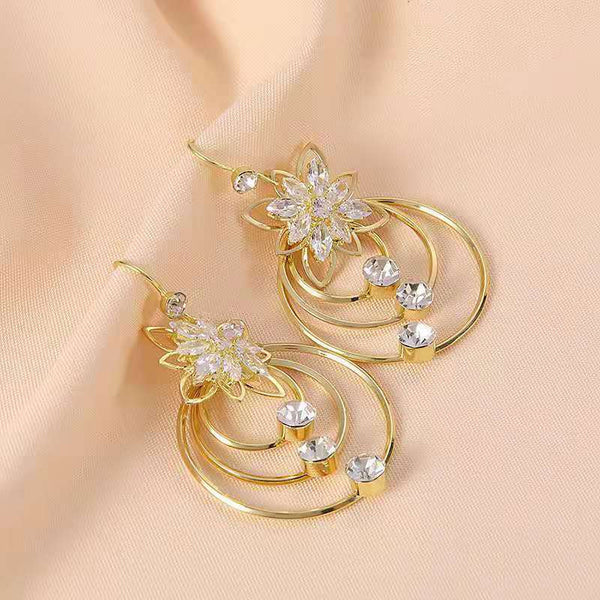 Lotus Zirconia Hoop Earrings