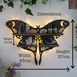 Luna Moth Lamp Crystal Shelves