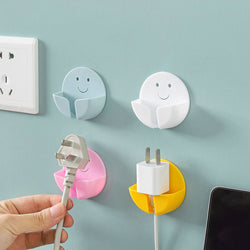 Smiley Plastic Adhesive Hooks for Plugs