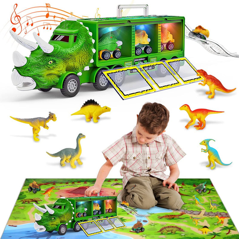 Music Dinosaur Carrier Truck Toy Set