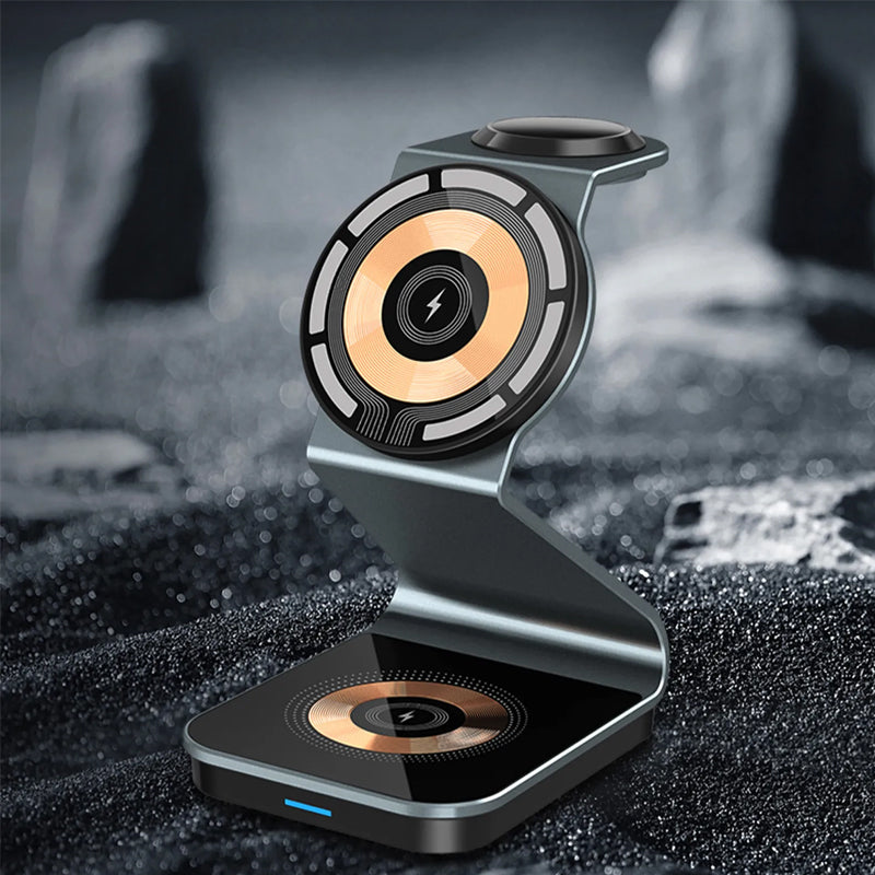 Magnetic Wireless Charger Trio Charging Dock