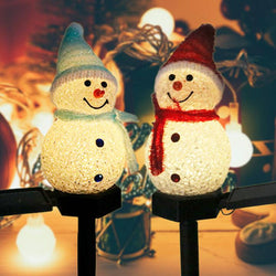 Super Cute Waterproof Solar Power Snowman Lamp