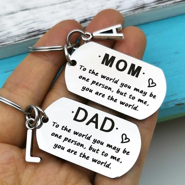 Inspirational Personalised Keychain Gifts For Dad/Mom - To Me You Are The World