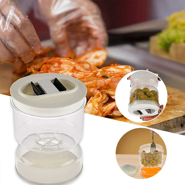 Dry and Wet Dispenser Pickles Jar with Strainer Flip