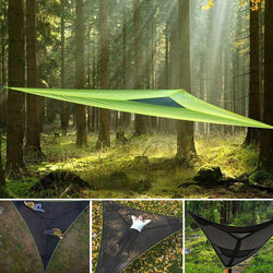 Portable 3 Point Multi-Person Triangle Hammock for Outdoor Camping, Backyard