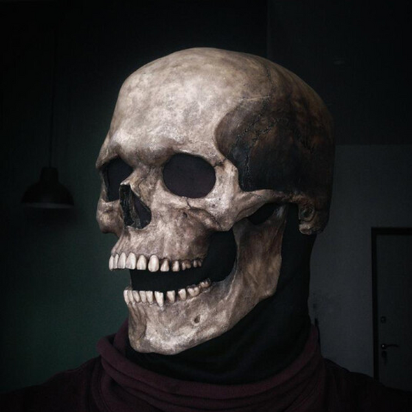 Halloween Full Head Skull Mask with Movable Jaw