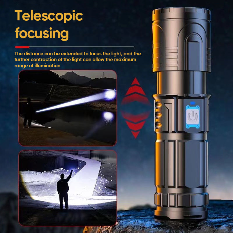 Bright Flashlight White Laser Telescopic Zoom Long Range Flashlight