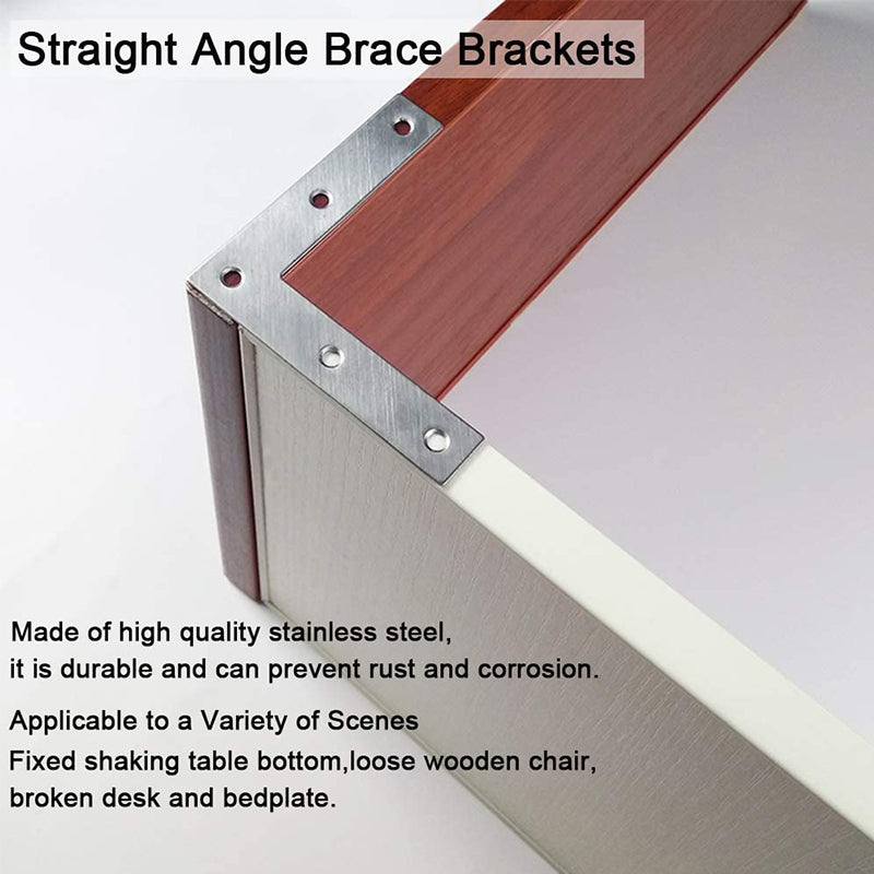 Stainless Steel Flat Plate Corner Brace Bracket(6 pcs)