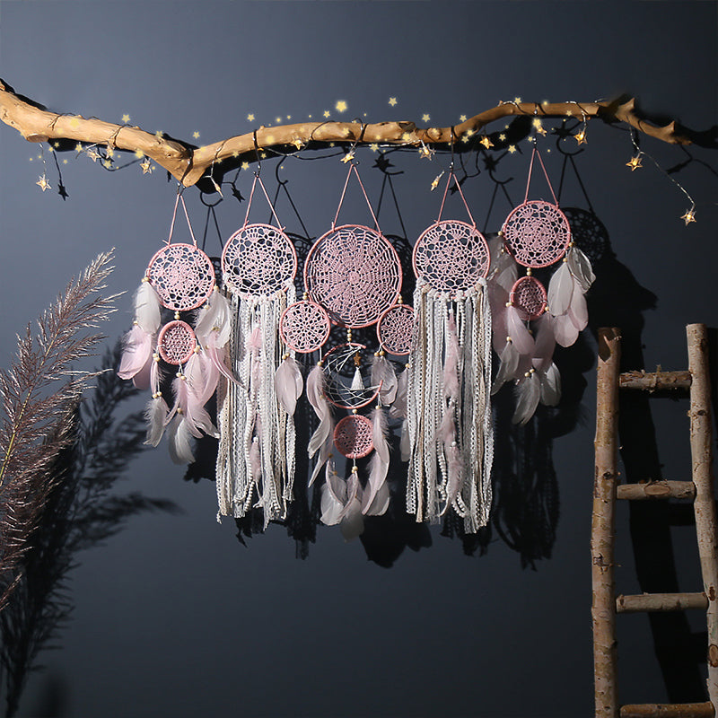 Dreamcatcher Moon and Stars Hanging Over the Bed (5 PCS)