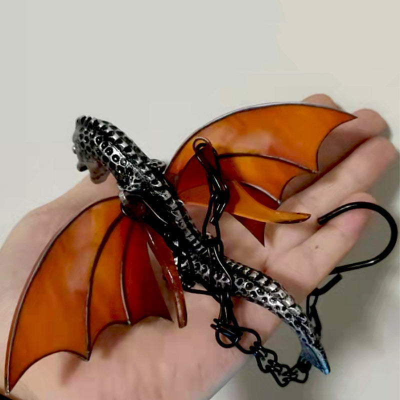 Hanging Dragon Stained Suncatcher Handmade Glass Window Decoration