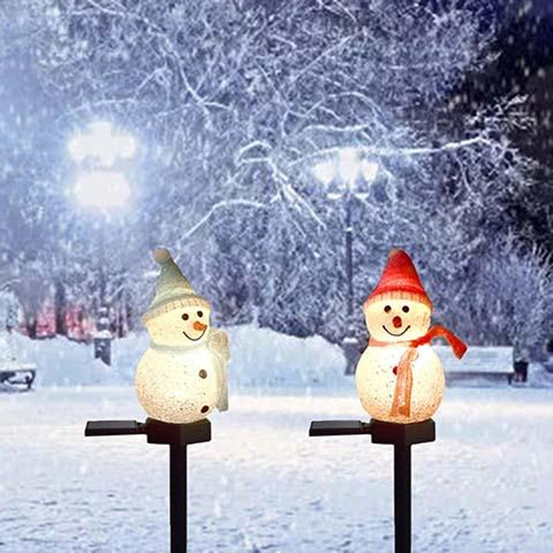 Super Cute Waterproof Solar Power Snowman Lamp