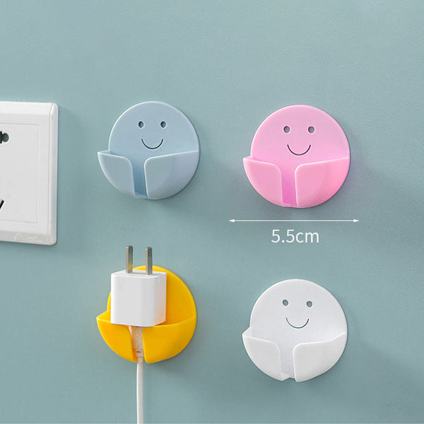 Smiley Plastic Adhesive Hooks for Plugs