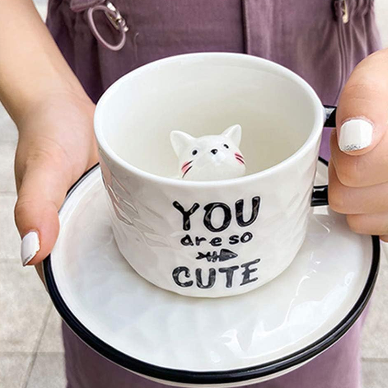 3D Cat Coffee Mug