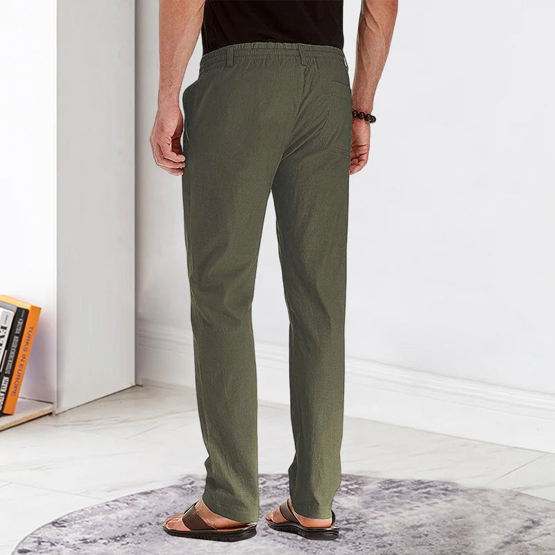 Men's Casual Pants Elastic Waist Drawstring Cargo Trousers