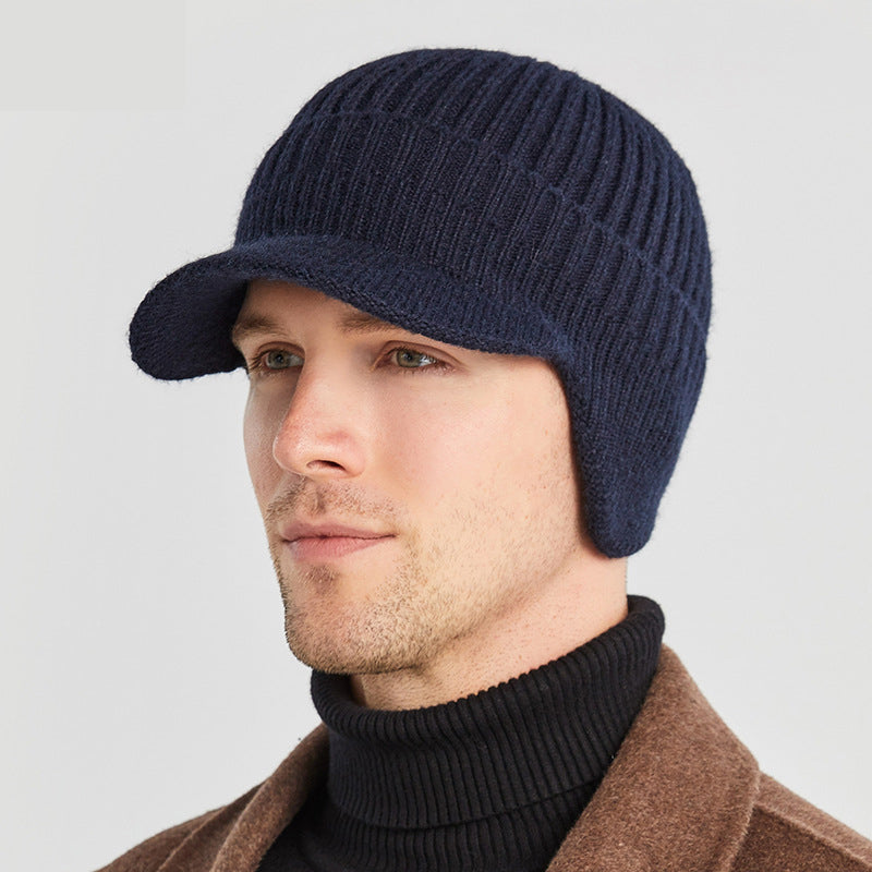 Winter Outdoor Riding Elastic Warm Ear Protection Knitted Hat for Men