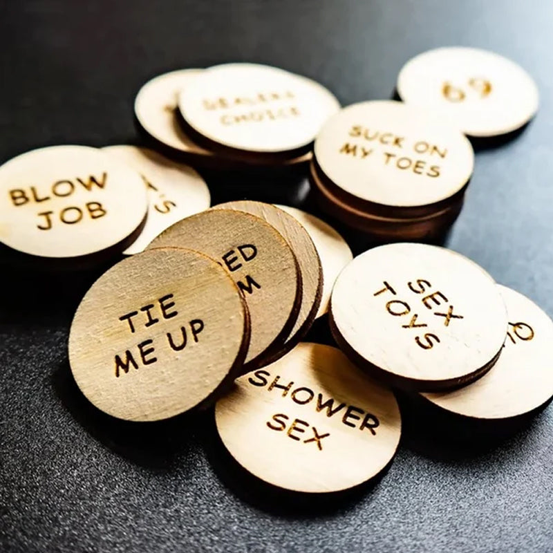 20pcs/set Date Night Activity Token Funny Tokens Wooden