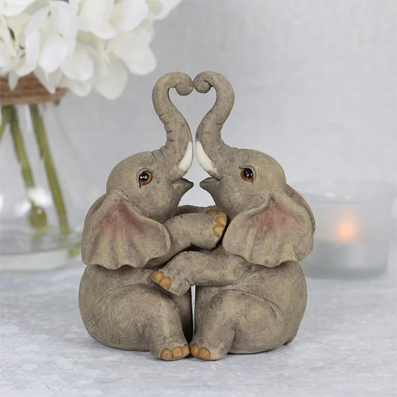 Animal Love Couple Cuddling Pair Figurine - Valentine's Sculptures Decor