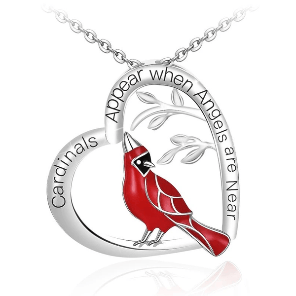 Cardinal Heart Pendant Necklace