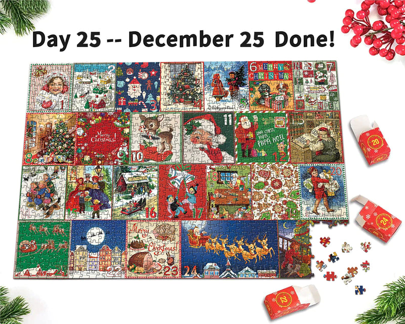 Christmas Advent Calendar Jigsaw Puzzle Blind Box 1000/1008pcs