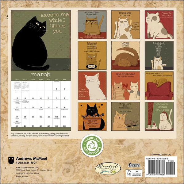 🐈‍⬛A Year of Snarky Cats 2024 Wall Calendar