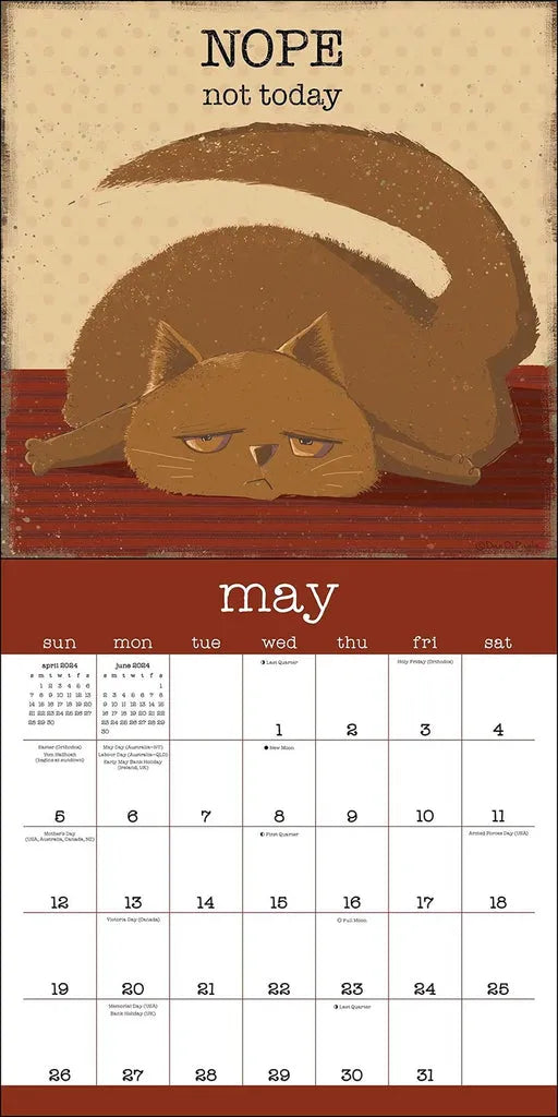 🐈‍⬛A Year of Snarky Cats 2024 Wall Calendar