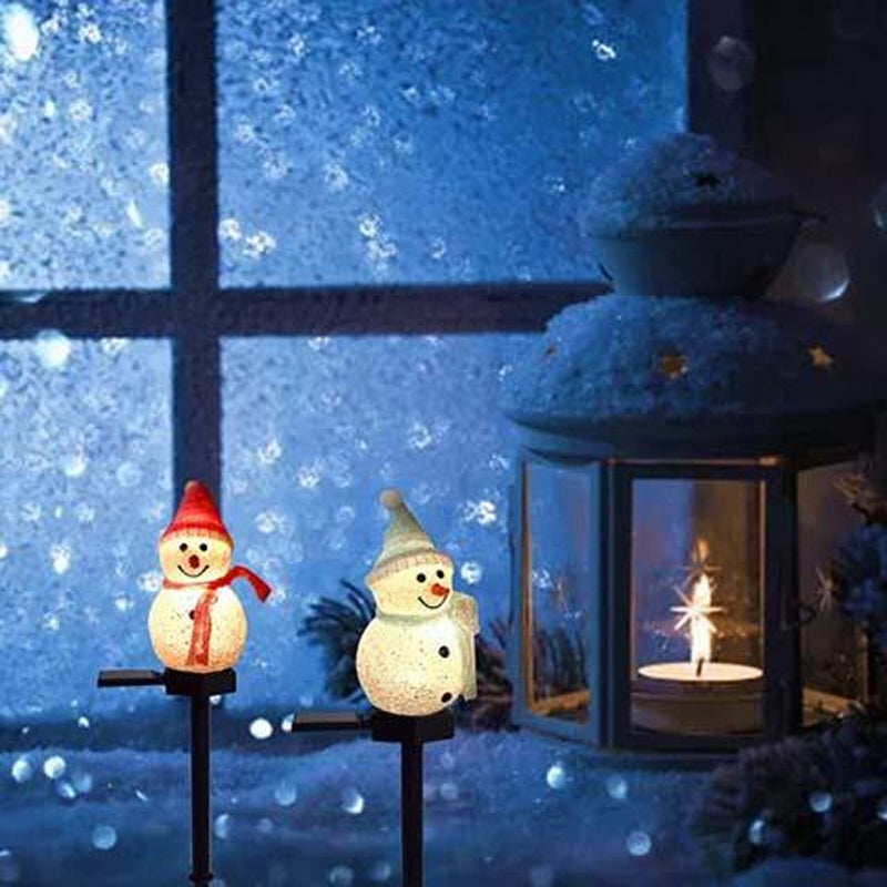 Super Cute Waterproof Solar Power Snowman Lamp