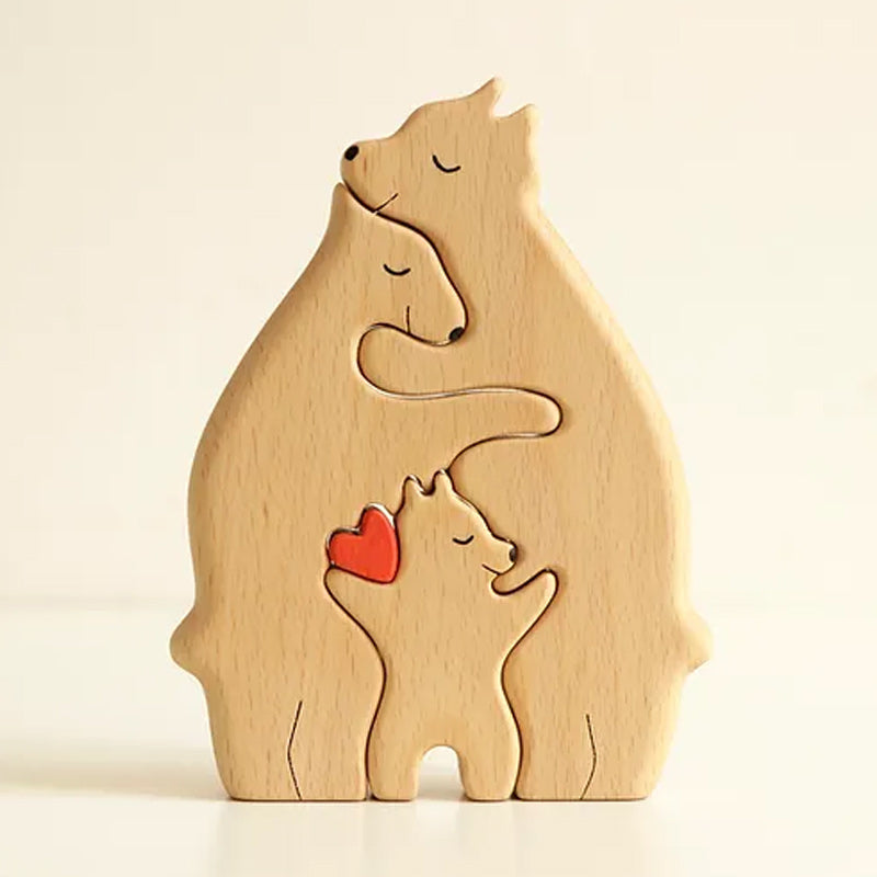 DIY Wooden Family Hug Puzzle Ornament - Warm Gift