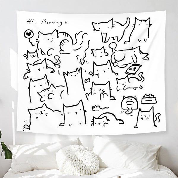 Cute Cartoon Everyday Tapestry