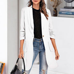 Women's Casual Slim Fit 3/4 Sleeve Long Blazer