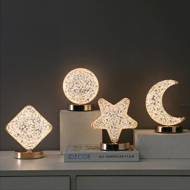 Star Moon Metal Table Lamp