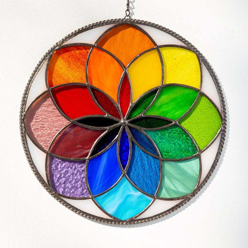 Stained Rainbow Window Panel Hanging Suncatcher