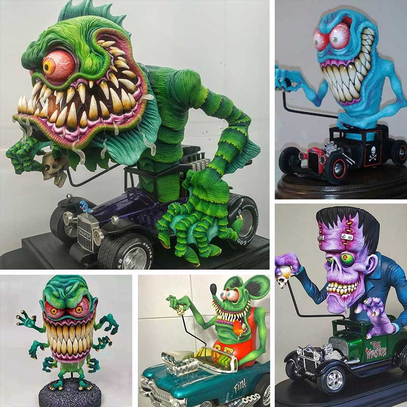 Angry Big Mouth Monster Statues