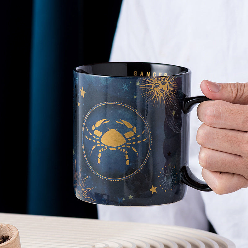 12 Constellations Mug Cobalt Blue Ceramic Coffee Mug