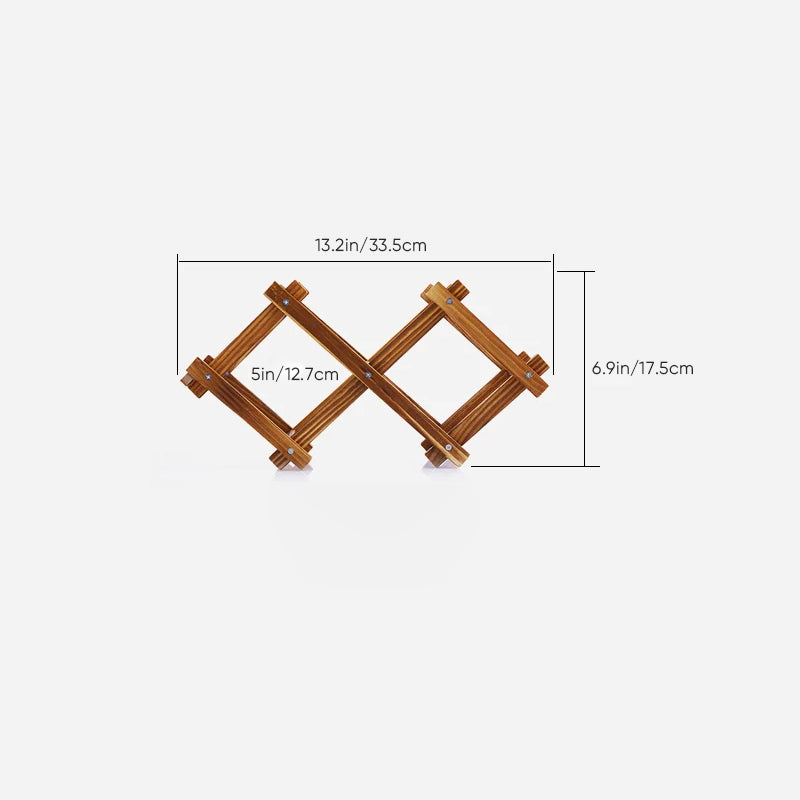 Foldable Free Standing Wooden Wine Rack