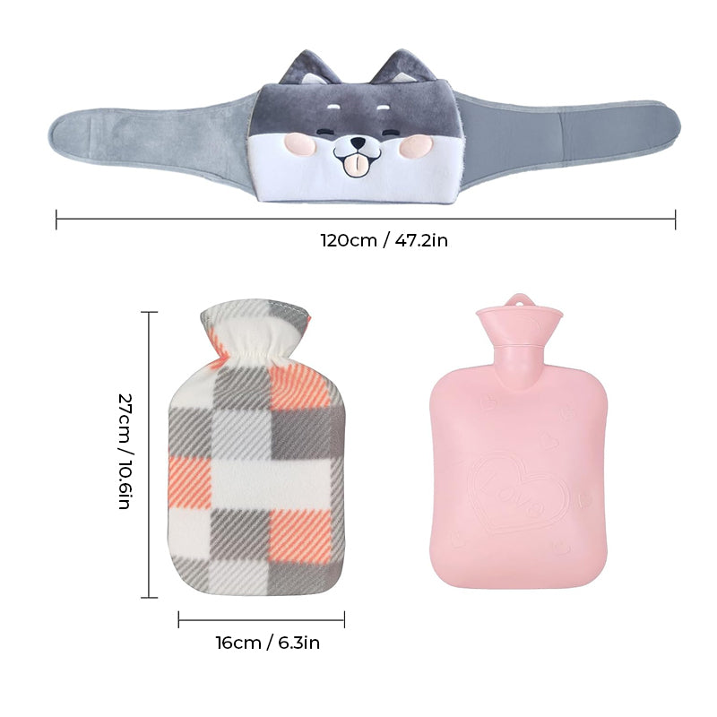 🦝Plush Refillable Hot Water Bottle Belt