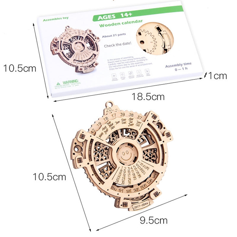 Wooden Gechanical Gear Perpetual Calendar Model Kits