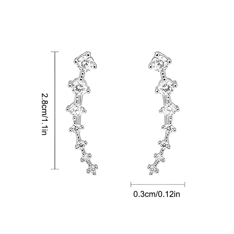 Flashing Seven Star Diamond Stud Earrings