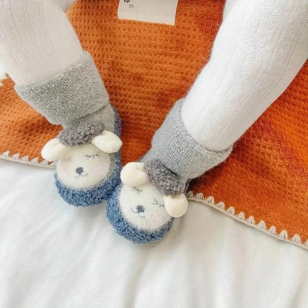 Baby Warm Floor Socks Cartoon Plush Cotton Toddler Shoes