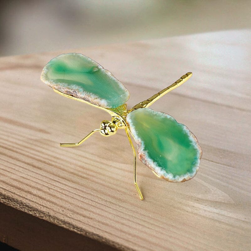 Natural Agate Slice Dragonfly