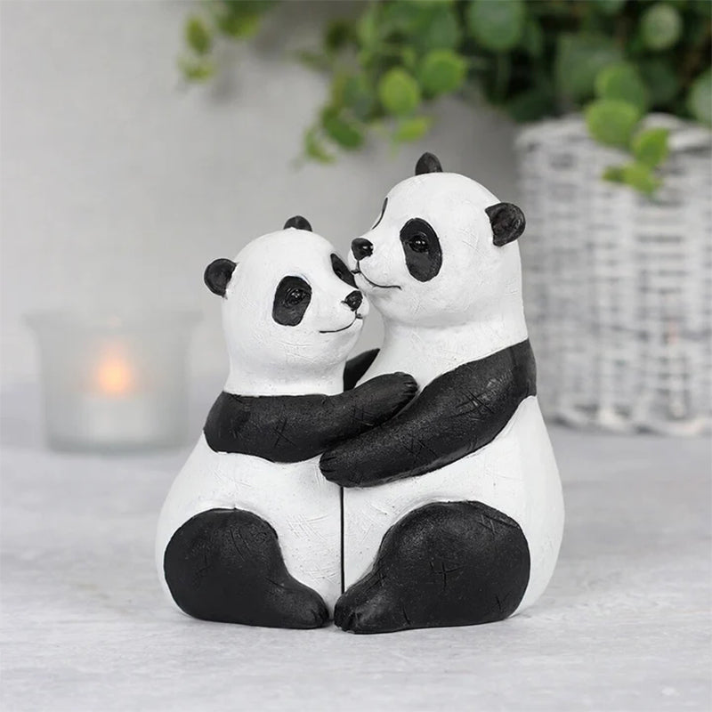 Animal Love Couple Cuddling Pair Figurine - Valentine's Sculptures Decor